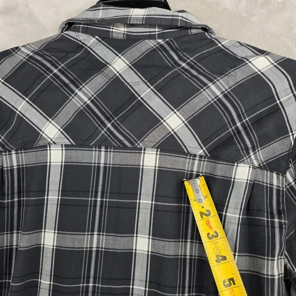 Icebreaker Merino Plaid Button Up Shirt Mens Small Long‎ Sleeve Pocket * holes - Picture 7 of 13